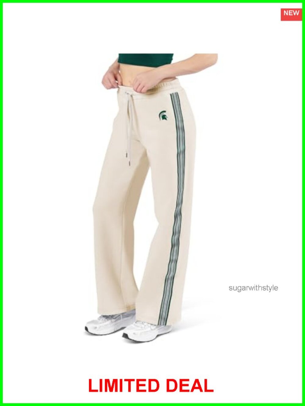 NCAA Womens Mid Rise Fleece Sweatpants Back Pocket Comfy Warm